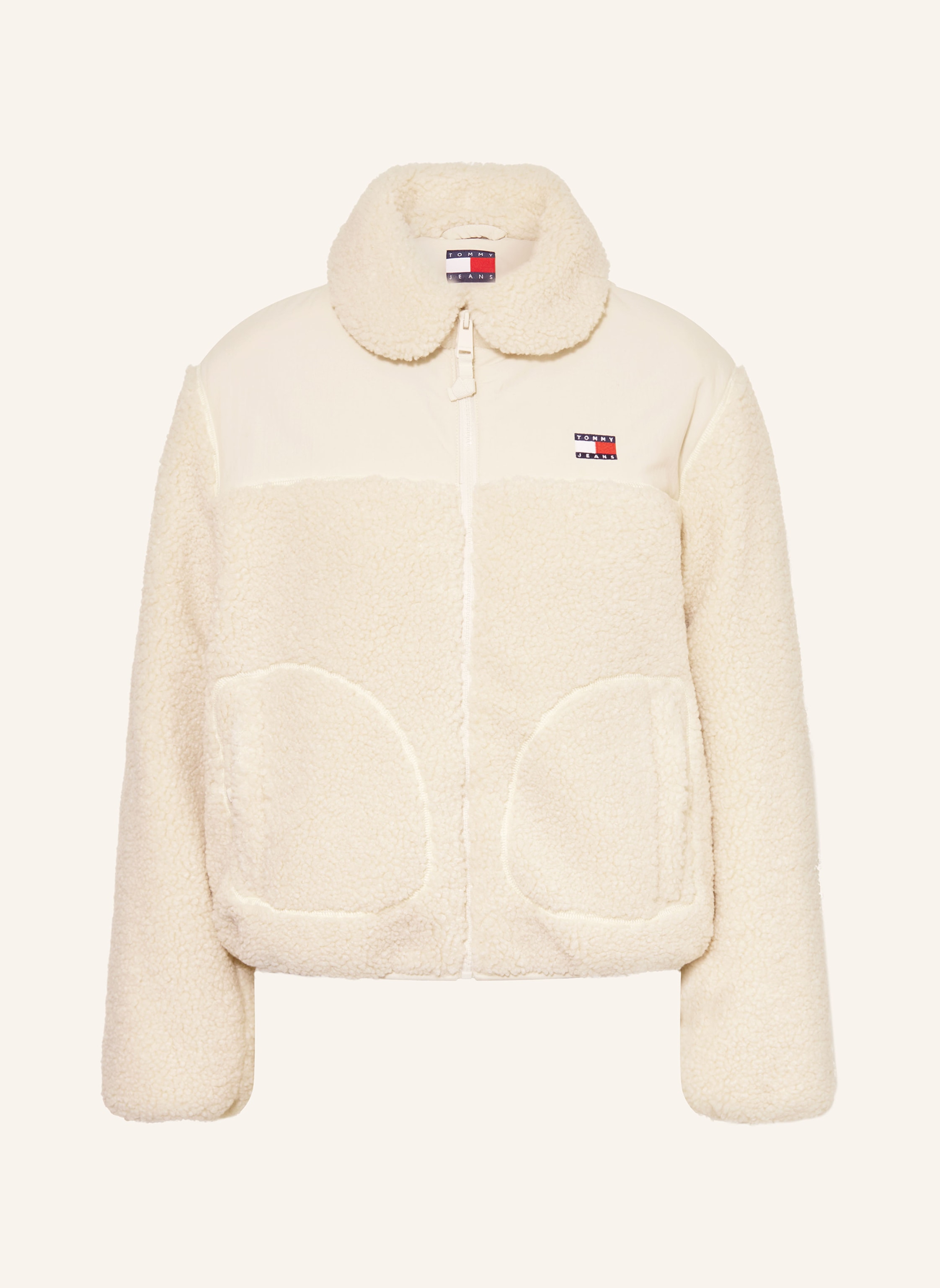 TOMMY JEANS Teddyfell-Jacke im Materialmix