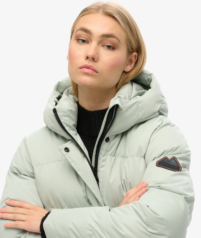 Microfibre Longline Puffer Coat