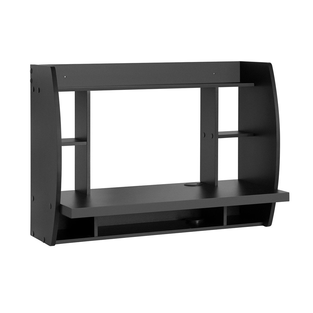 SoBuy Stolik ścienny z półką Czarny 82x39x60cm Nowoczesny FWT18-SCH