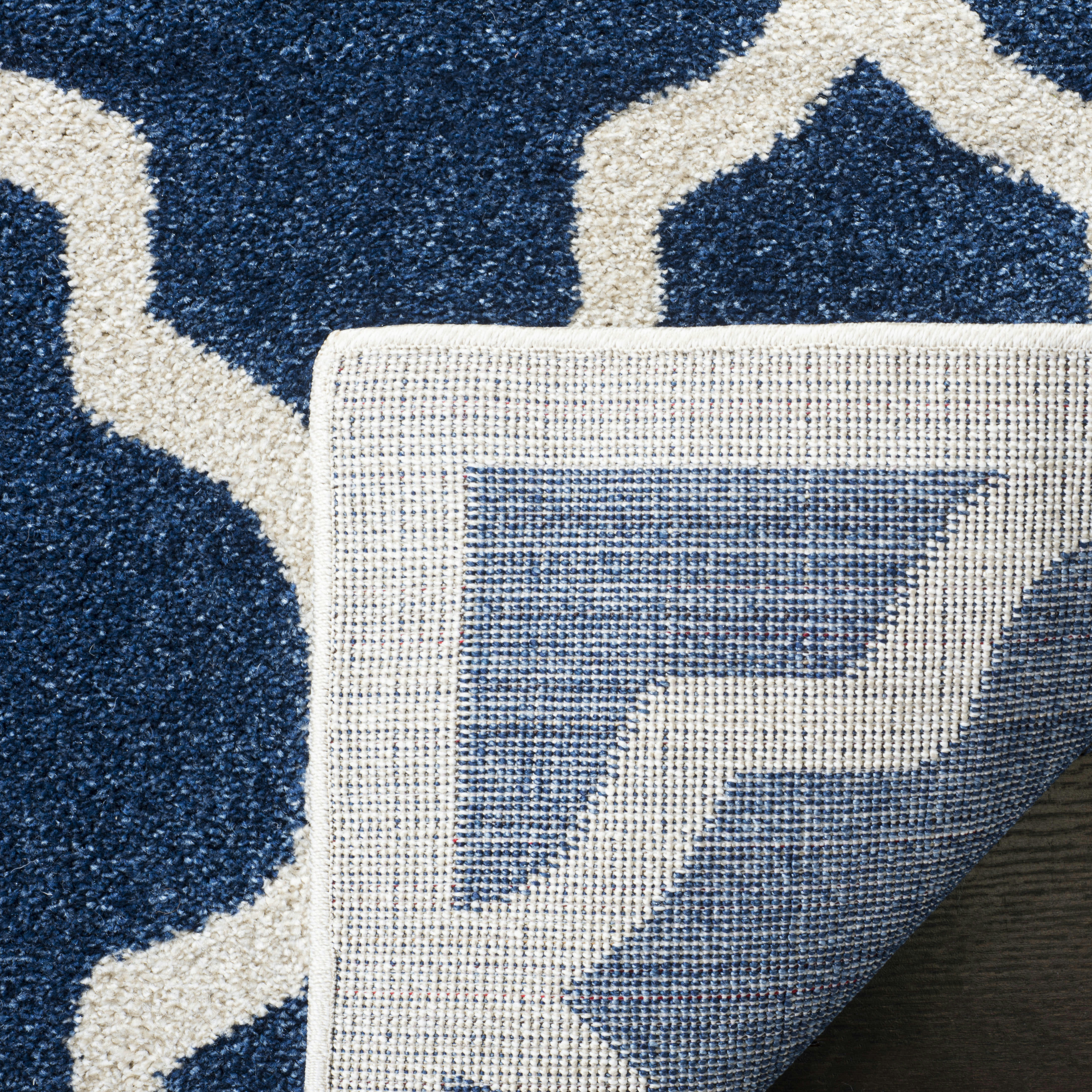AMHERST - Tapis interieur & exterieur en bleu marine & beige, 183 x 274 cm