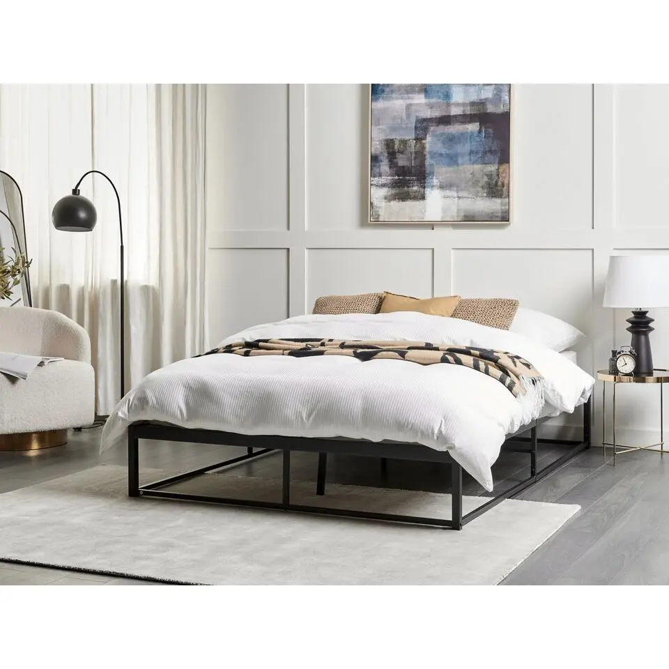 VIRY - Tweepersoonsbed - Zwart - 140 x 200 cm - Metaal