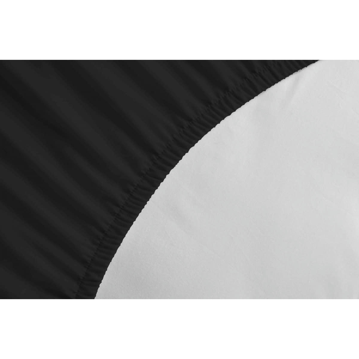 NOIR - Drap Housse coton noir 90x190 cm