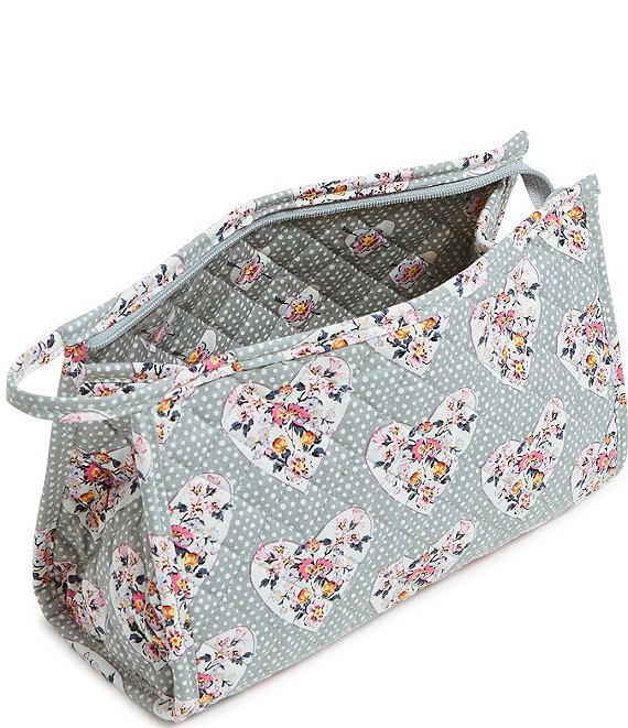 Vera Bradley Mon Amour Gray Trapeze Cosmetic Case