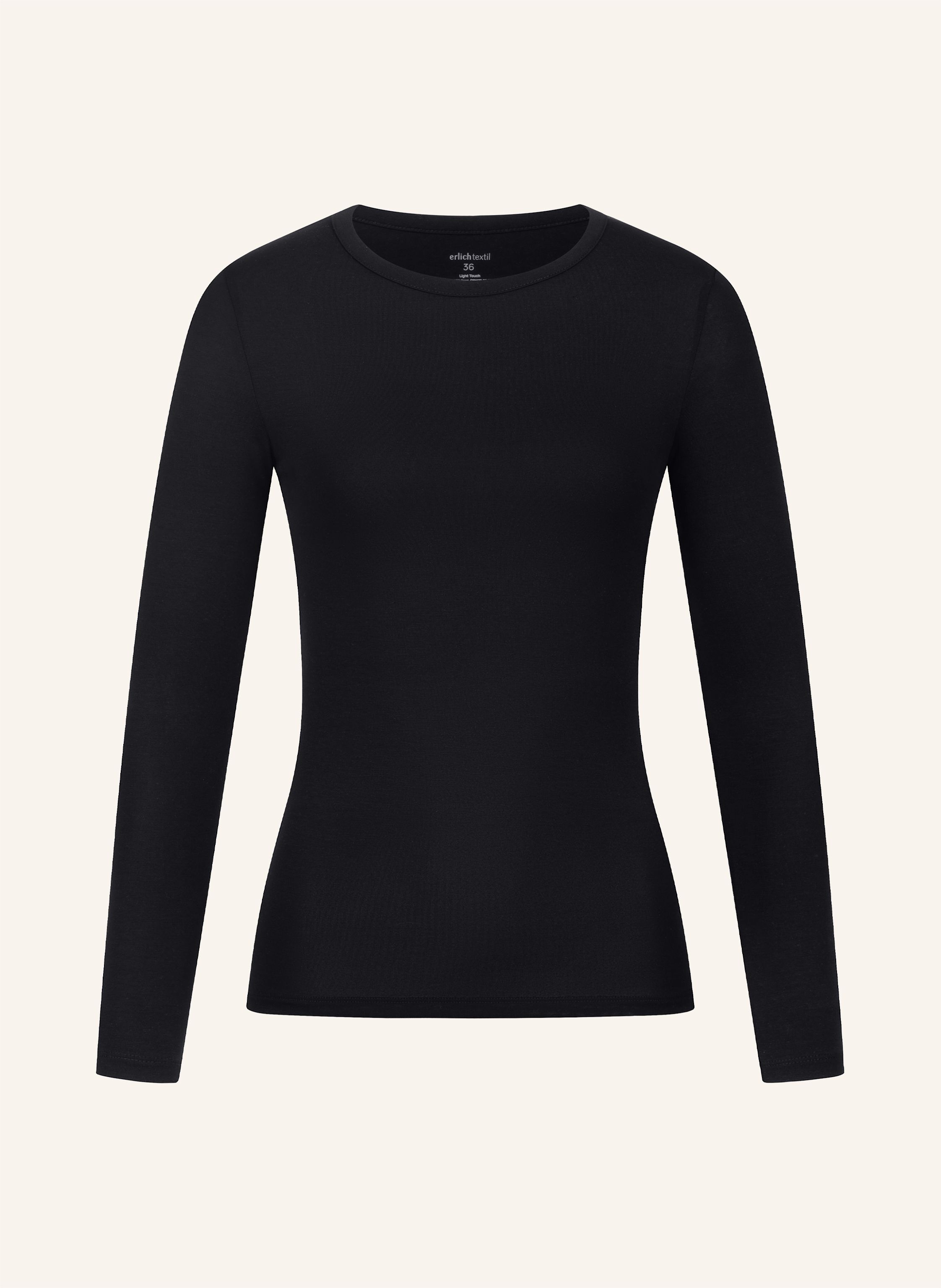 erlich textil Light Touch schmales Langarmshirt mit Lyocell - seidig weich