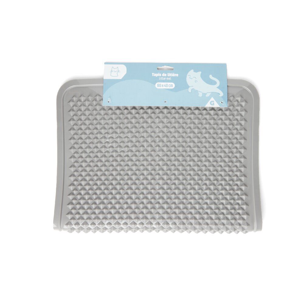 Tapis de litière 60x40cm PVC gris
