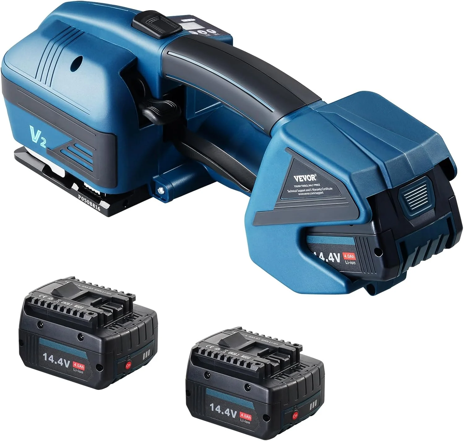 VEVOR Portable Electric Strapping Tool  0.35-0.63 PP/PET, Digital Display, 2x 5000mAh Batteries(4000mAh Battery Powered)