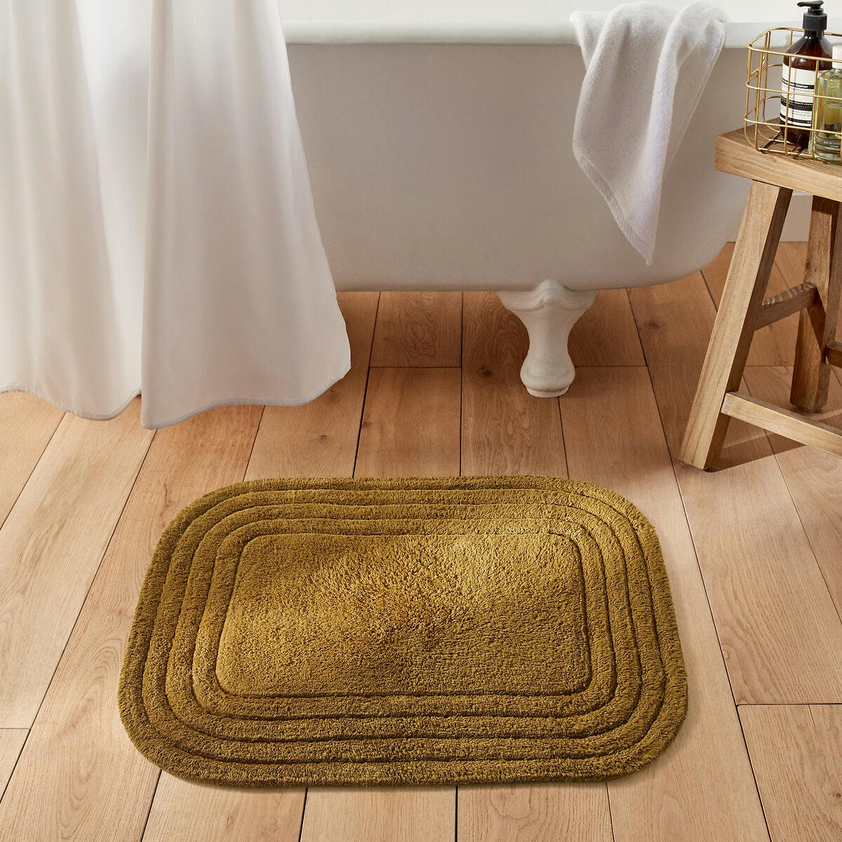 Tapis de bain coton recyclé tufté, Romane