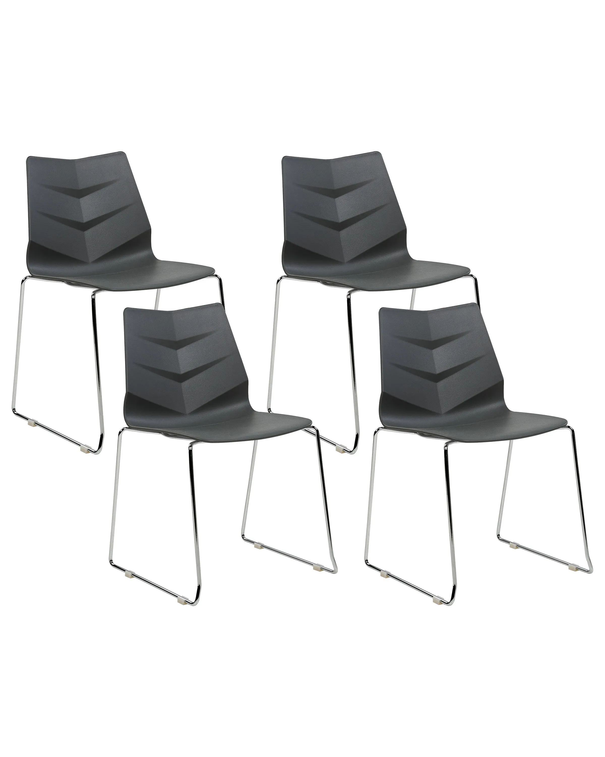 Set of 4 Dining Chairs HARTLEY Dark Grey