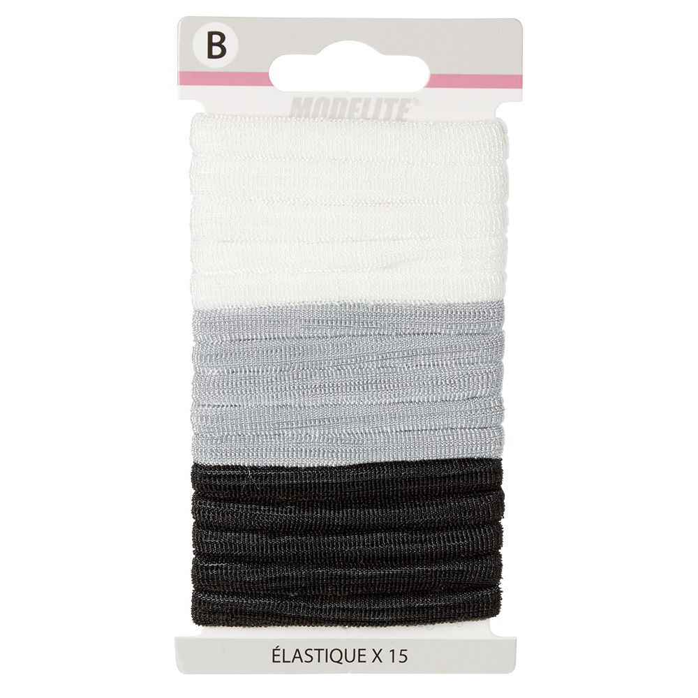 élastique en mousse noir blanc gris x15