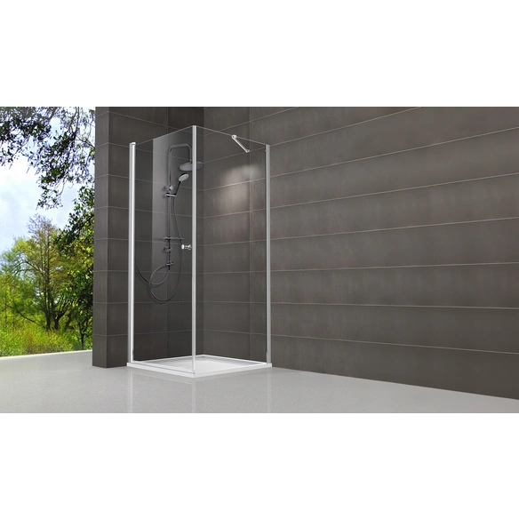 Drehtür »Smart«, BxH: 80 x 195 cm, Glas, silberfarben/transparent