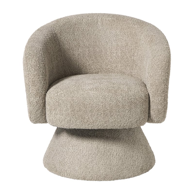 Draaifauteuil boucl&eacute; - taupe - 74x68x66 cm