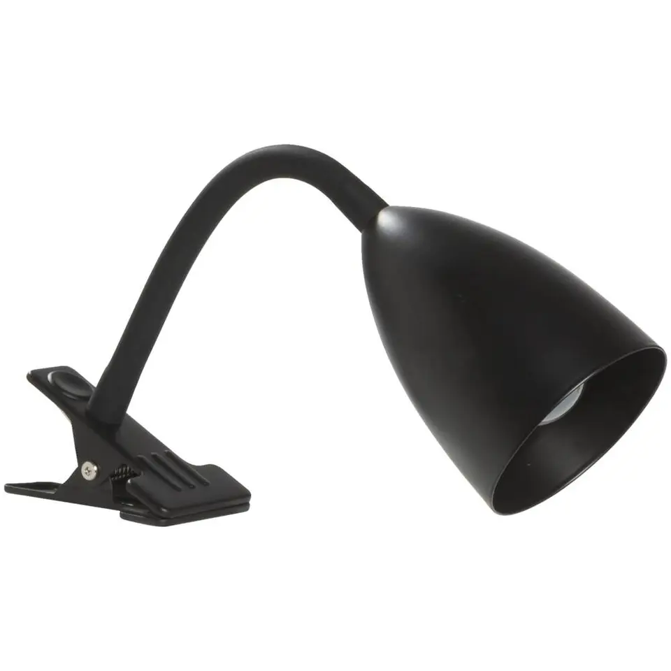 Bureau-klemlamp knijper - zwart metaal - E14 - 35x&Oslash;9 cm