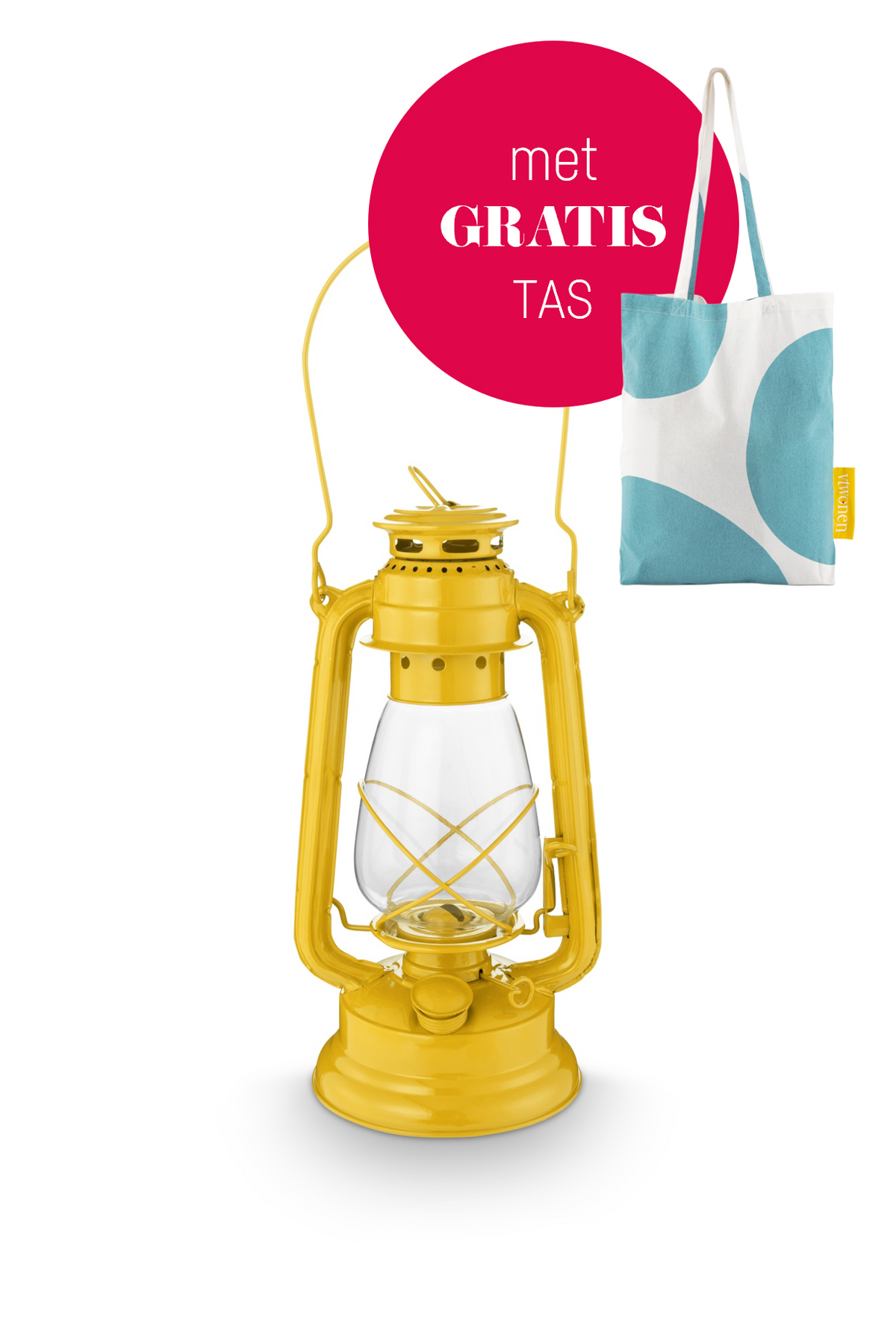 vtwonen - Olielamp - Metaal - Geel - 17x33cm