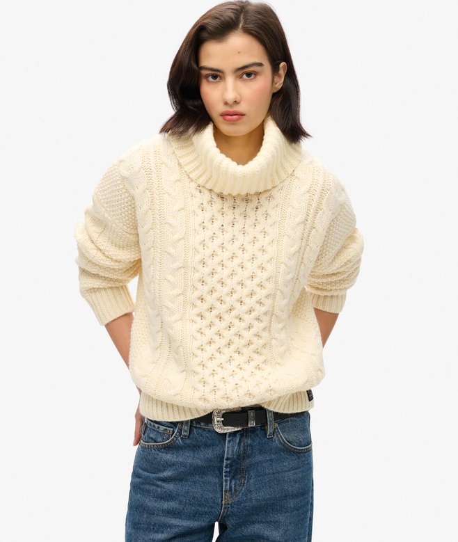 Cable Roll Neck Jumper