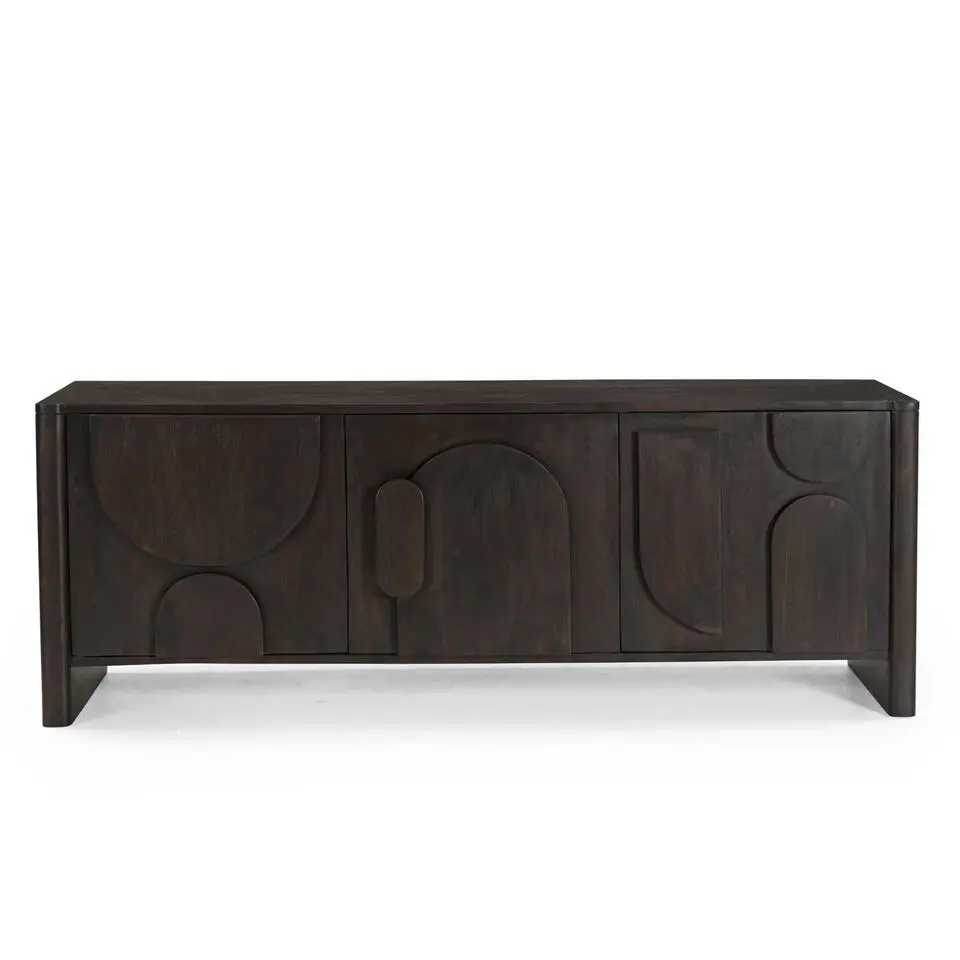 Tv-meubel Donkerbruin Hout - 150x40x55cm - Zana
