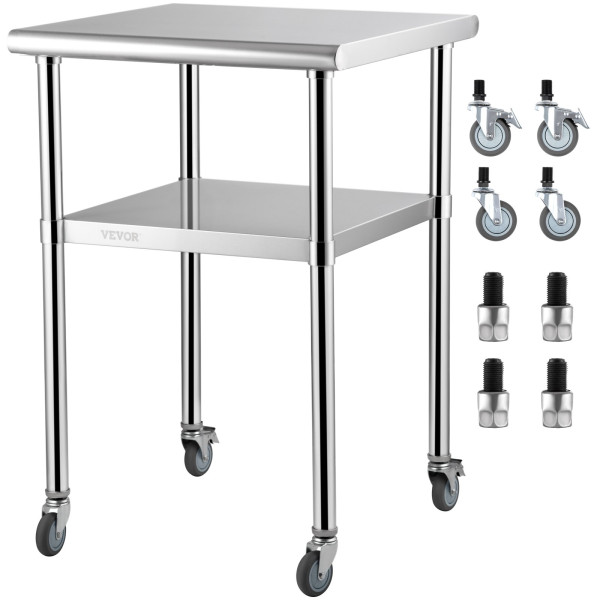 Stół stal nierdzewna roboczy 90x60cm gastronomia kuchnia z kołami