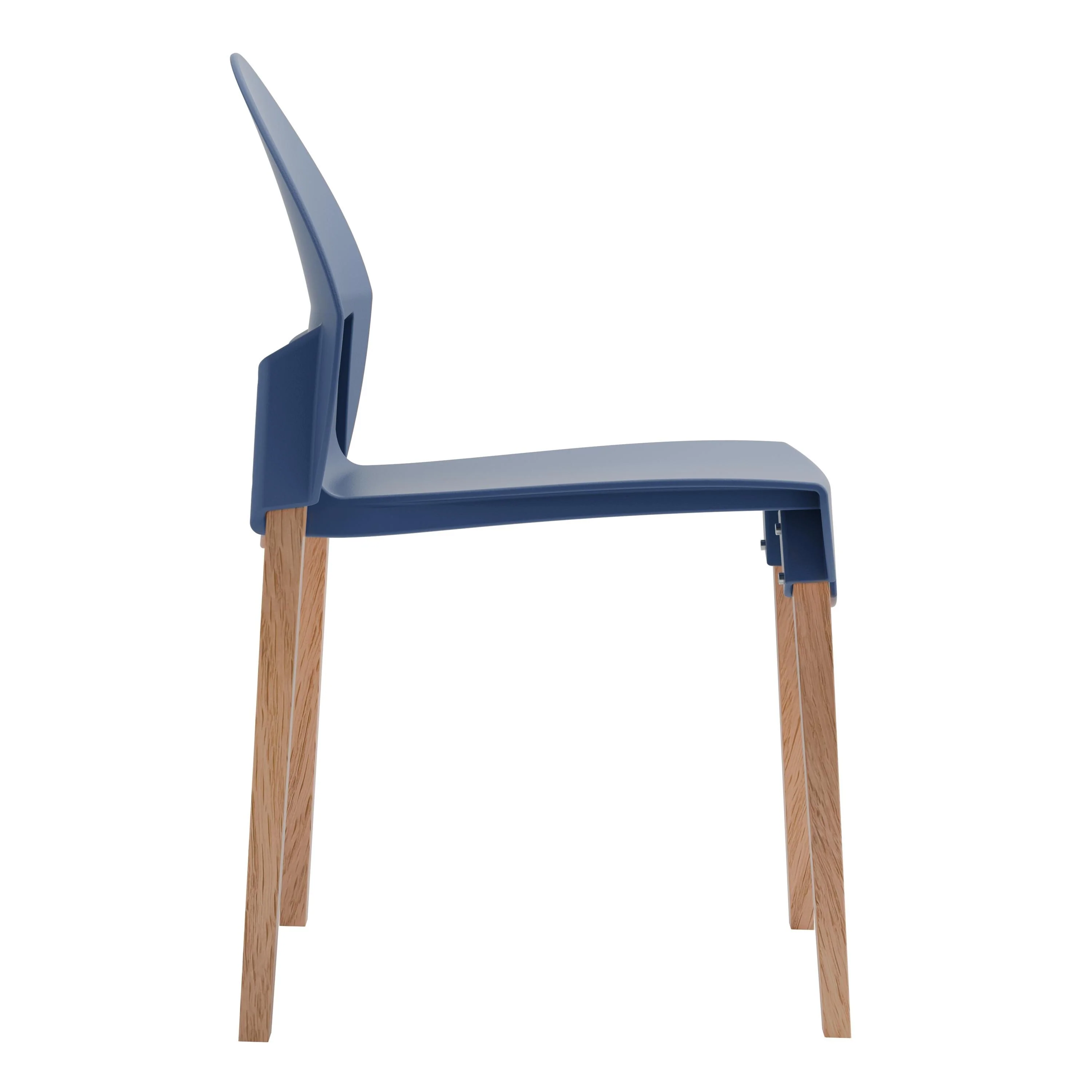 4-Pack Chairs - Red Oak Wood Legs & PP Seat, Indoor Dining & Living Room Furniture Set