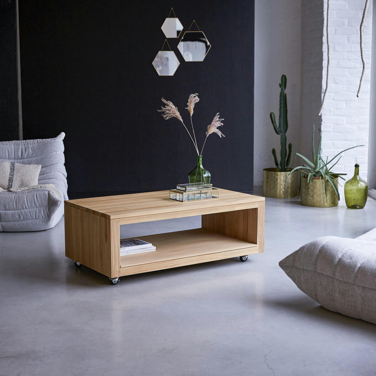 ANOA - Table basse rectangulaire en teck massif