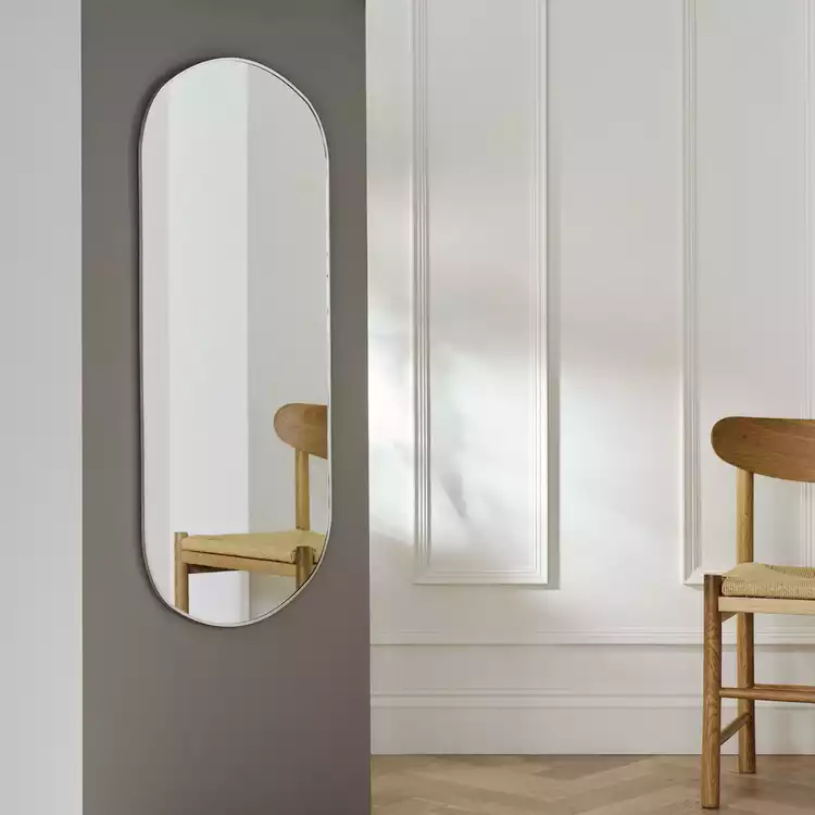 Habitat Silver Pill Wall Mirror - 100x60cm