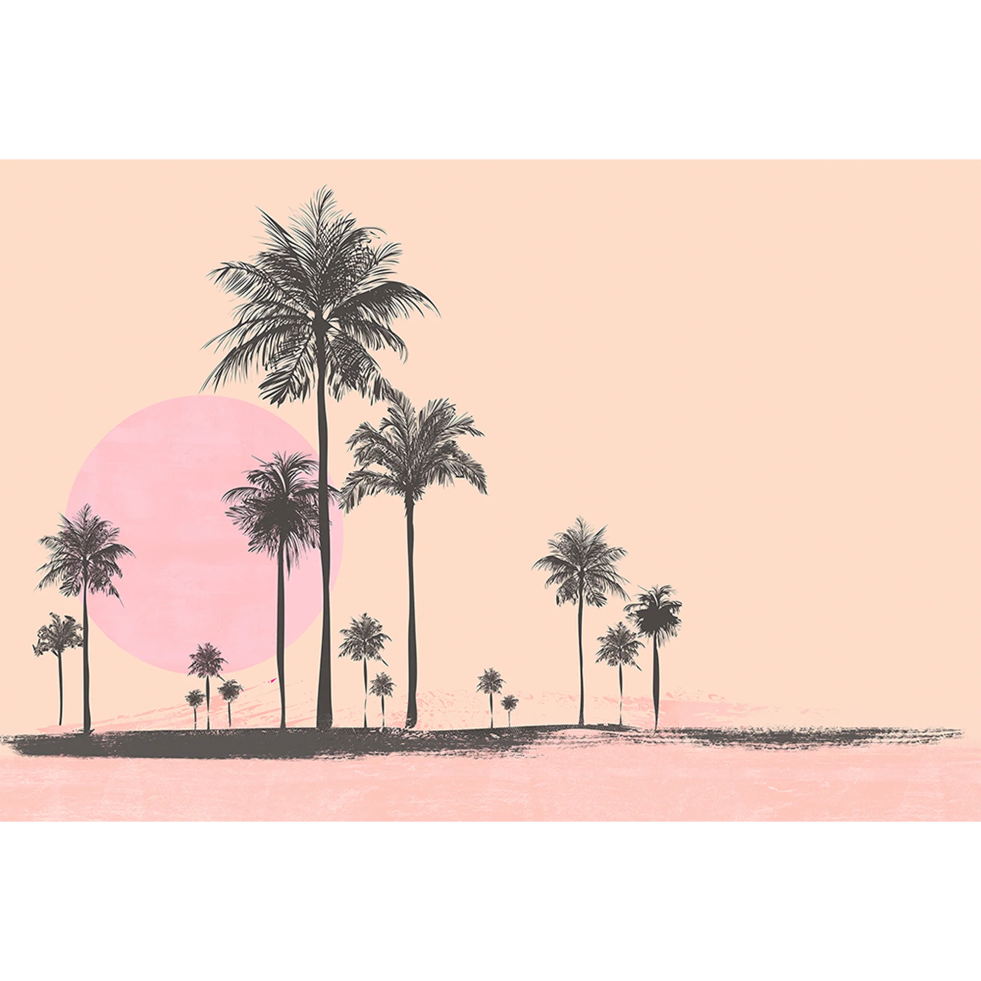Papier peint panoramique XL MIAMI WALK 400 x 270 cm rose abricot