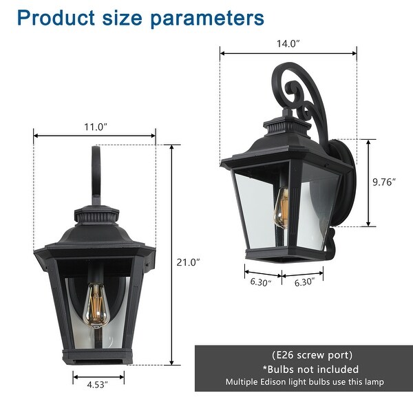 Large Outdoor Wall Lanterns with Clear Glass