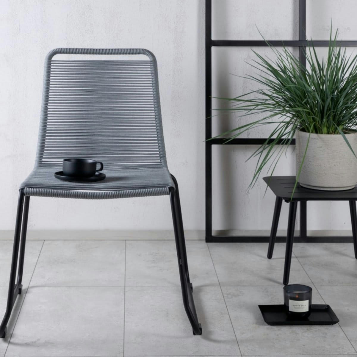 CLARY - Lot de 2 chaises de jardin assise en corde gris