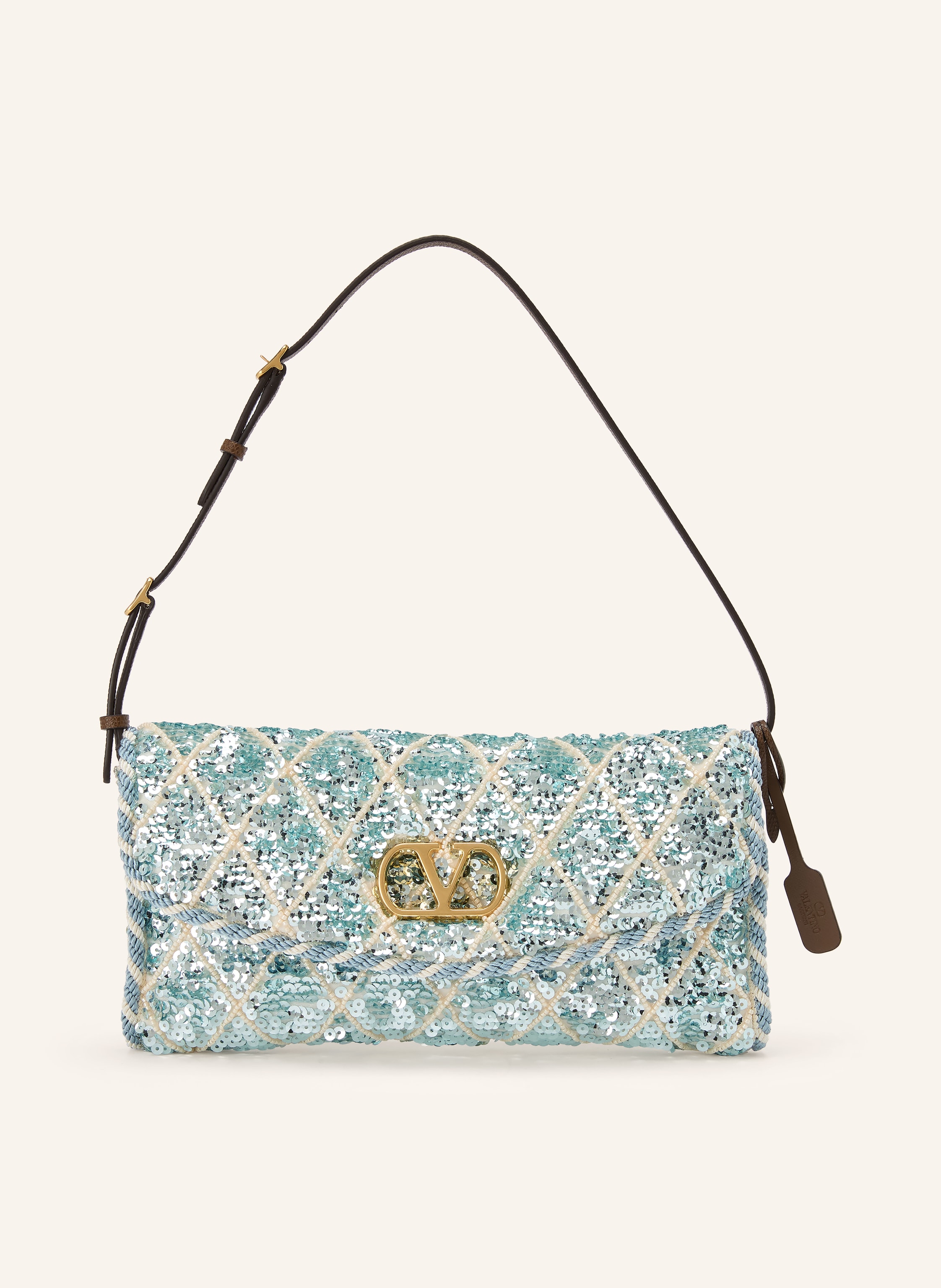 VALENTINO GARAVANI Schultertasche DEVAIN mit Pailletten und Schmuckperlen