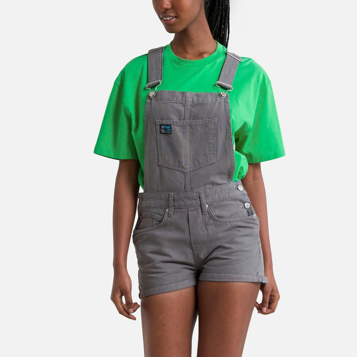 Salopette courte en jean