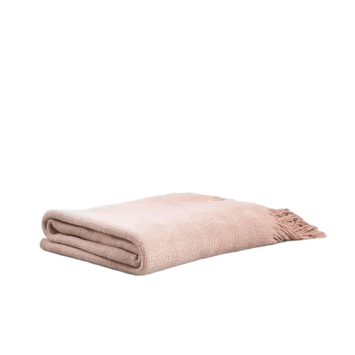 Koc FINNS ombre miękki beżowy z frędzlami 130x170 cm HOMLA