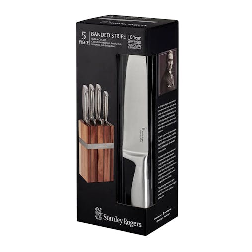 Stanley Rogers Banded 5 Piece Knife Block 5pc
