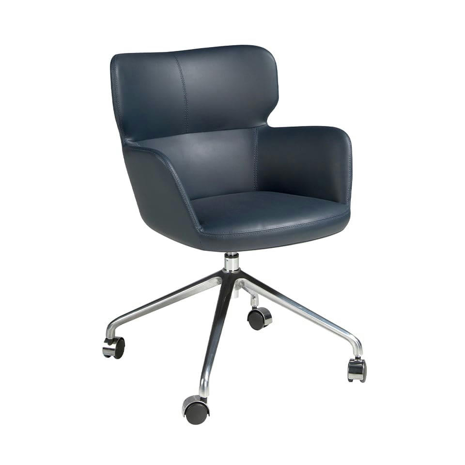 - Chaise de bureau pivotante bleue