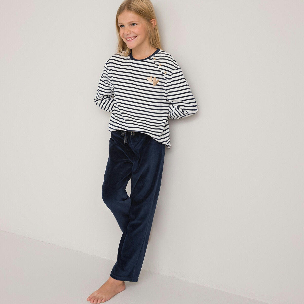 Pyjama marinière en velours