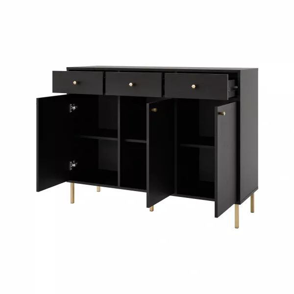 Komoda z szufladami do salonu Sakai 2 3F 3S T827 Czarny