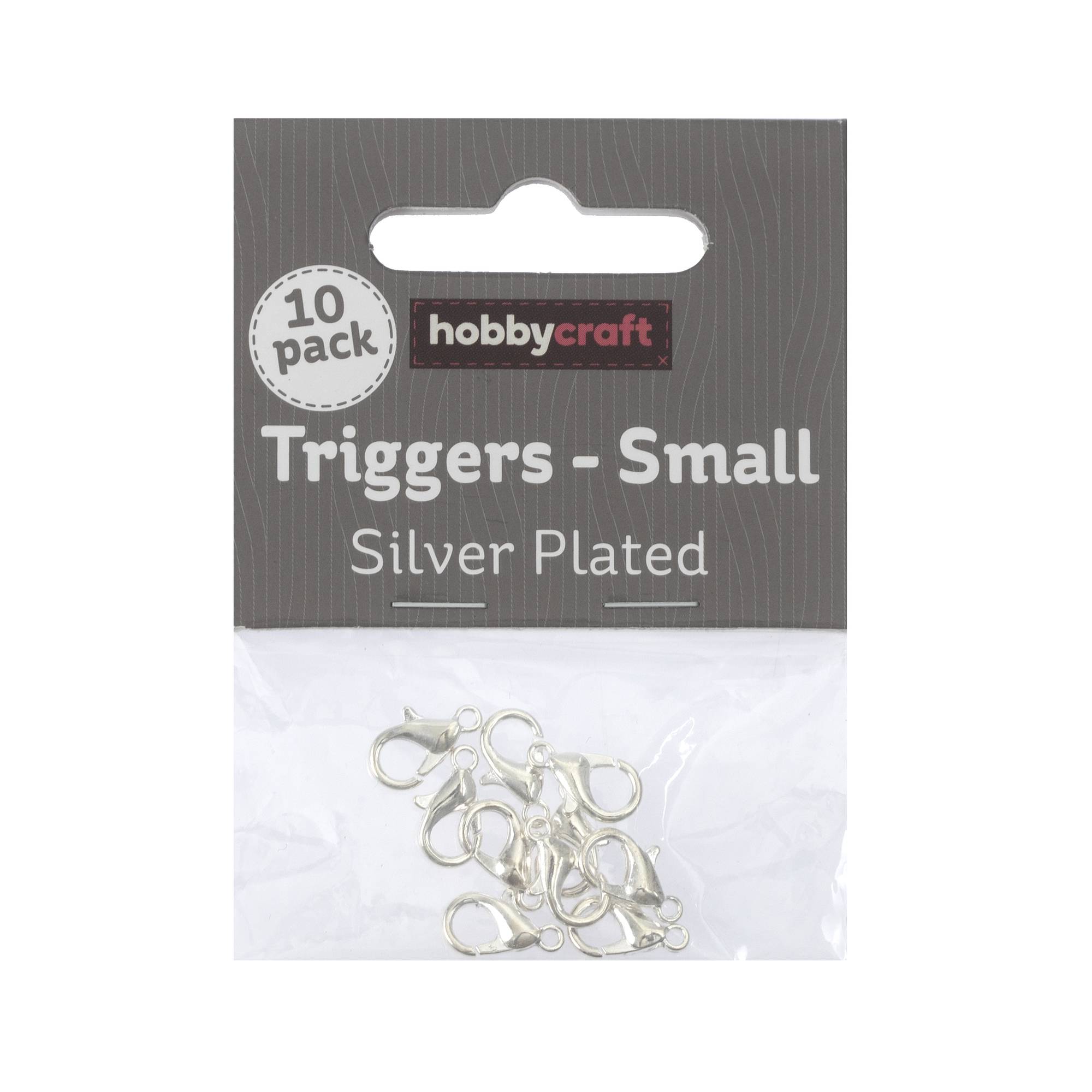Silver Plated Trigger Clasp 10 x 6mm 10 Pack