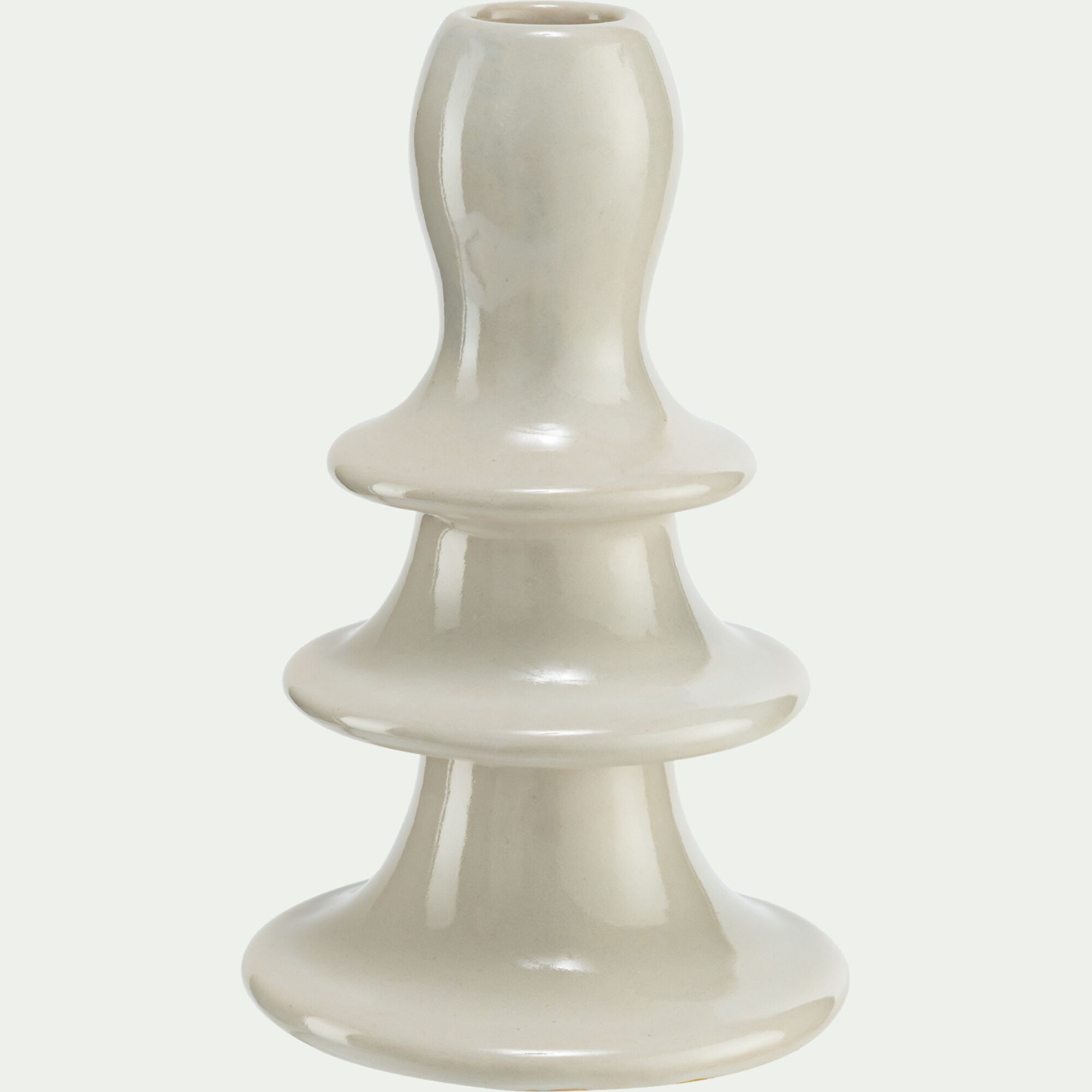 VALOUKA - Bougeoir en faïence D10xH17cm - blanc