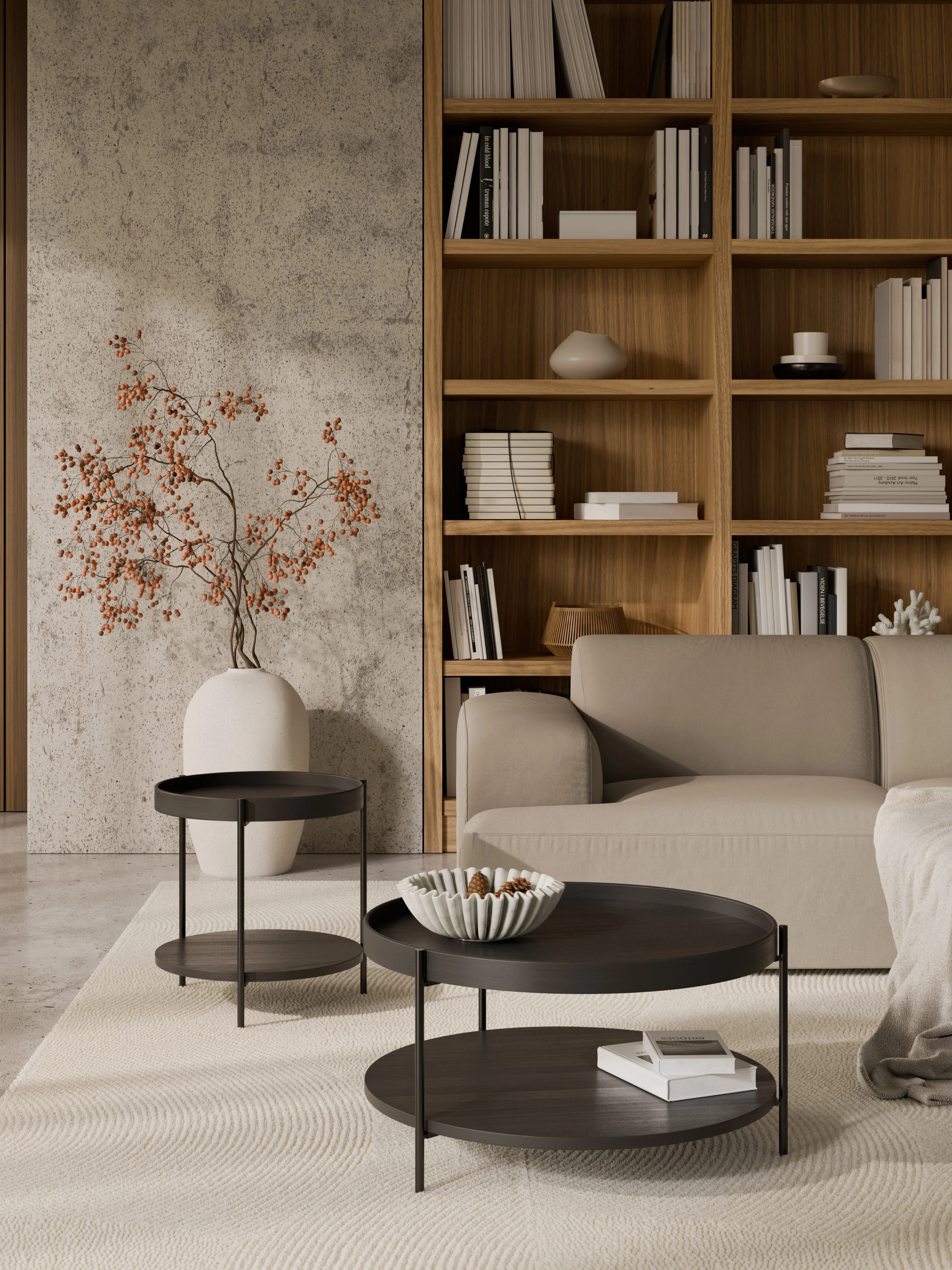 Runder Holz-Couchtisch Renee