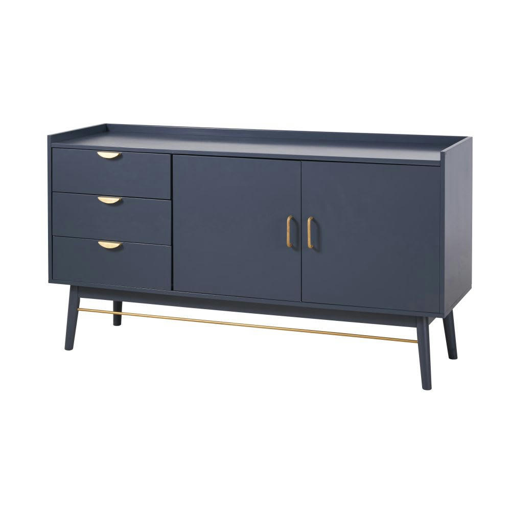 Penelope - Buffet 2 portes 3 tiroirs bleu foncé