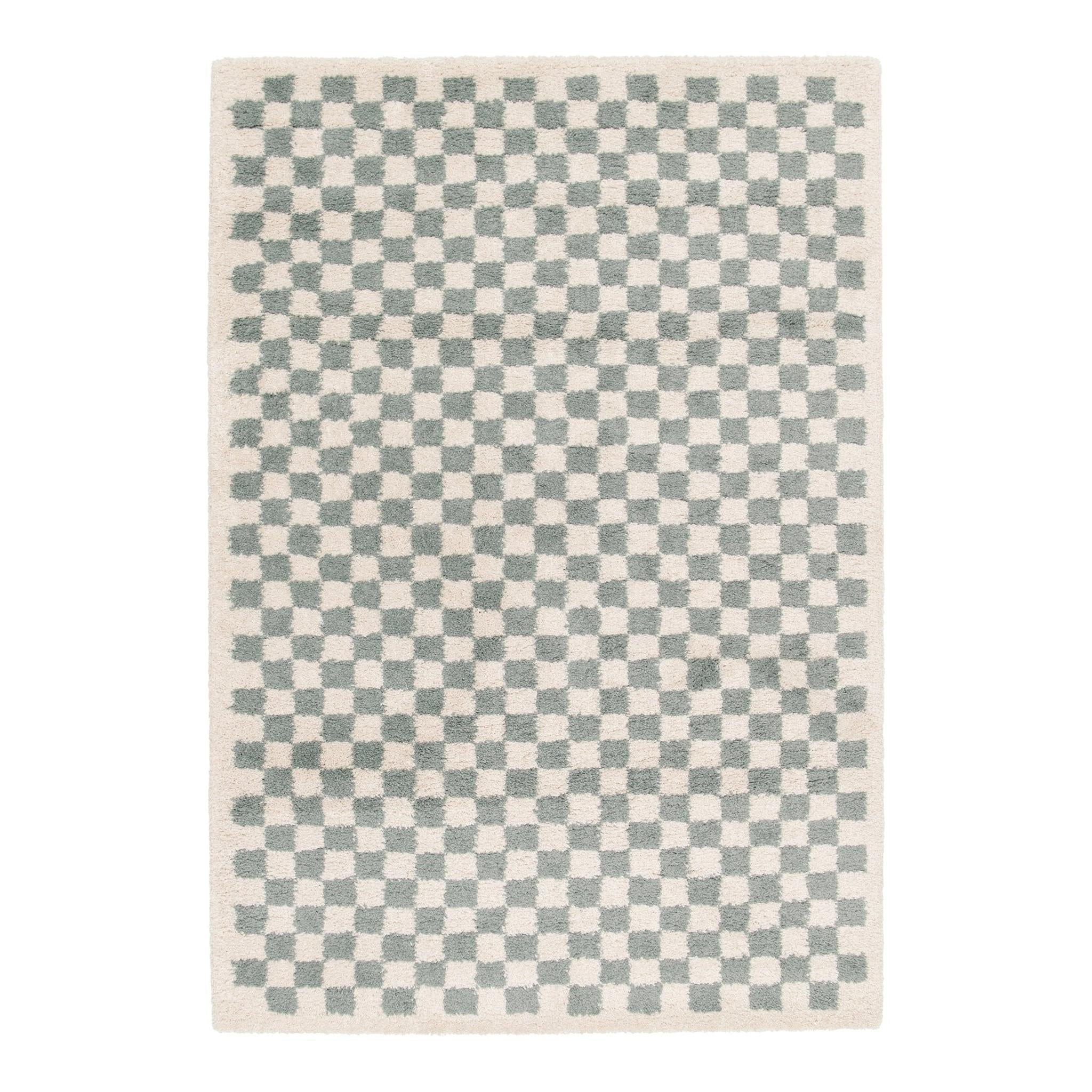 AFK Living vloerkleed Checkers - zeer zacht - groen - 120 x 170 cm