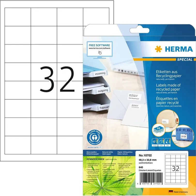 Etiketten 20er-Set Universal-Etiketten
