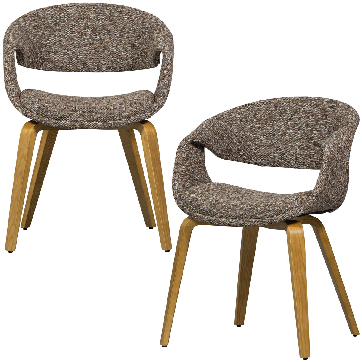 WOOOD eetkamerstoelen houten naturel poot Yossi - Bruin - Set van 2