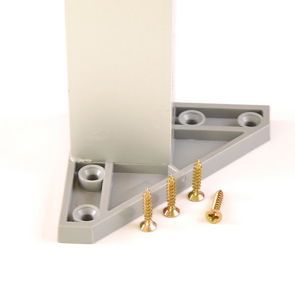 4 un. Pied carré pour meuble en aluminium 40x40mm hauteur 100mm aluminium mat avec régulateur de nivellement