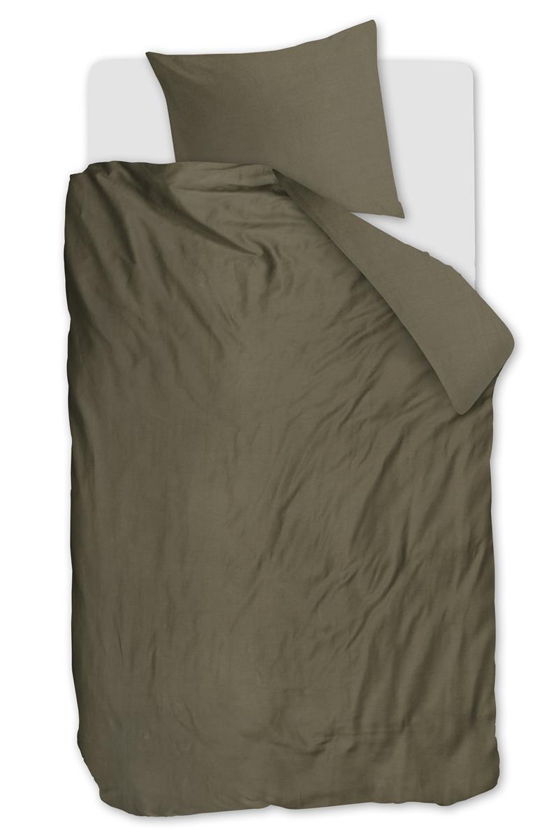 Beddinghouse Change dekbedovertrek - Effen - Eenpersoons - 140x200/220 - Olive Green
