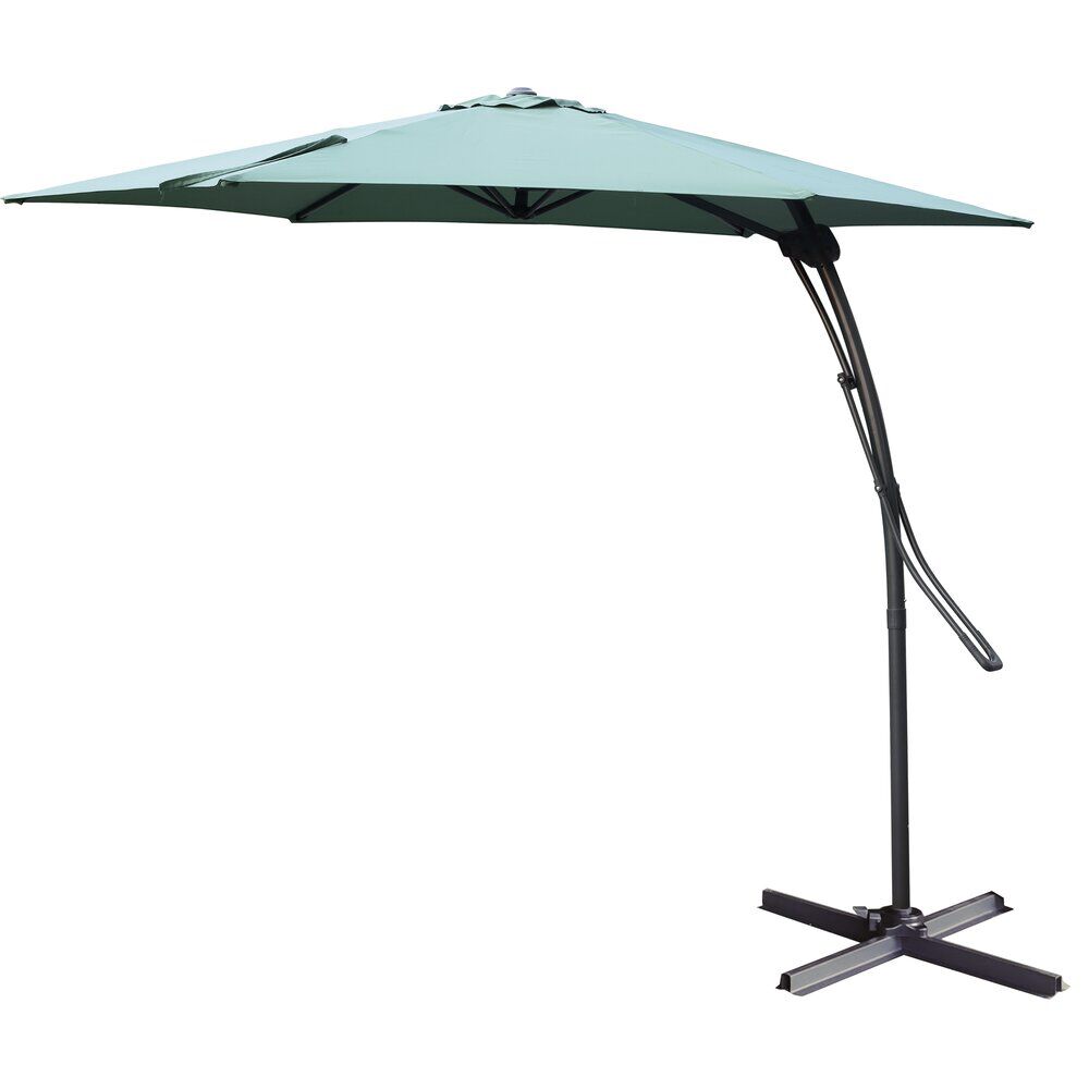 Parasol déporté Malaga Ø345xH245cm vert