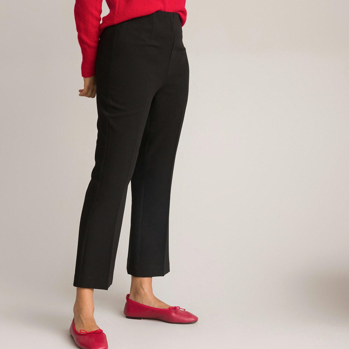Pantalon bootcut raccourci en polyviscose