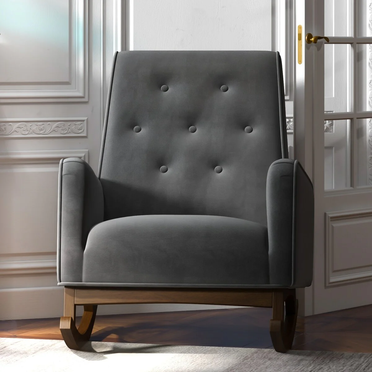 Westbrock Mid Century Modern Glider Rocking Chair for Nursery