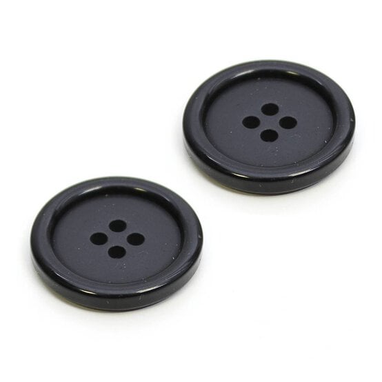Hemline Black Basic Jacket Button 2 Pack