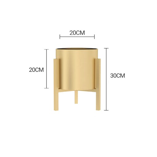 SOGA 30cm Gold Metal Plant Stand with Flower Pot Holder Corner Shelving Rack Indoor Display