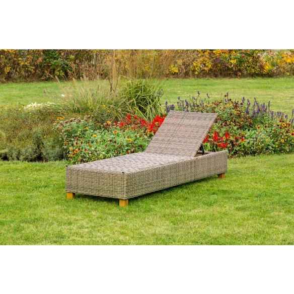 Gartenliege »Toskana«, Aluminium/Akazienholz, inkl. Auflage