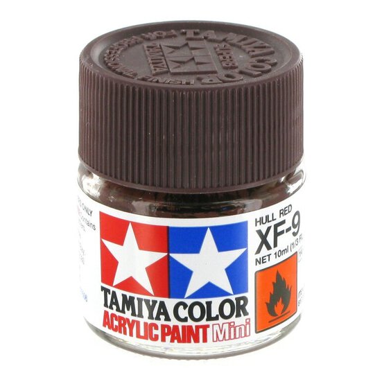 Tamiya Colour Acrylic Paint XF-9 Hull Red 10ml