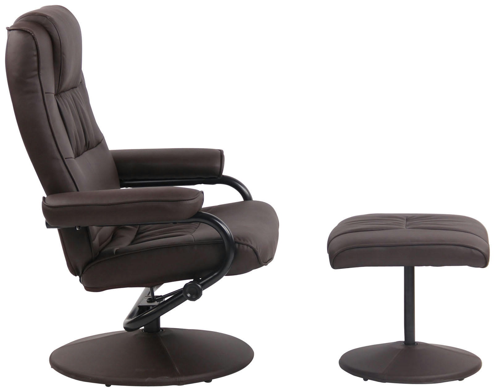 ENNIS - Fauteuil avec dossier réglable en similicuir Marron